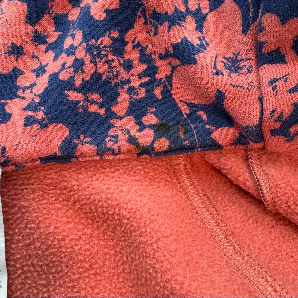 Lululemon Scuba Hoodie Size 8 Orange Blue Floral Print Zip-Up Cotton Blend - Picture 11 of 15